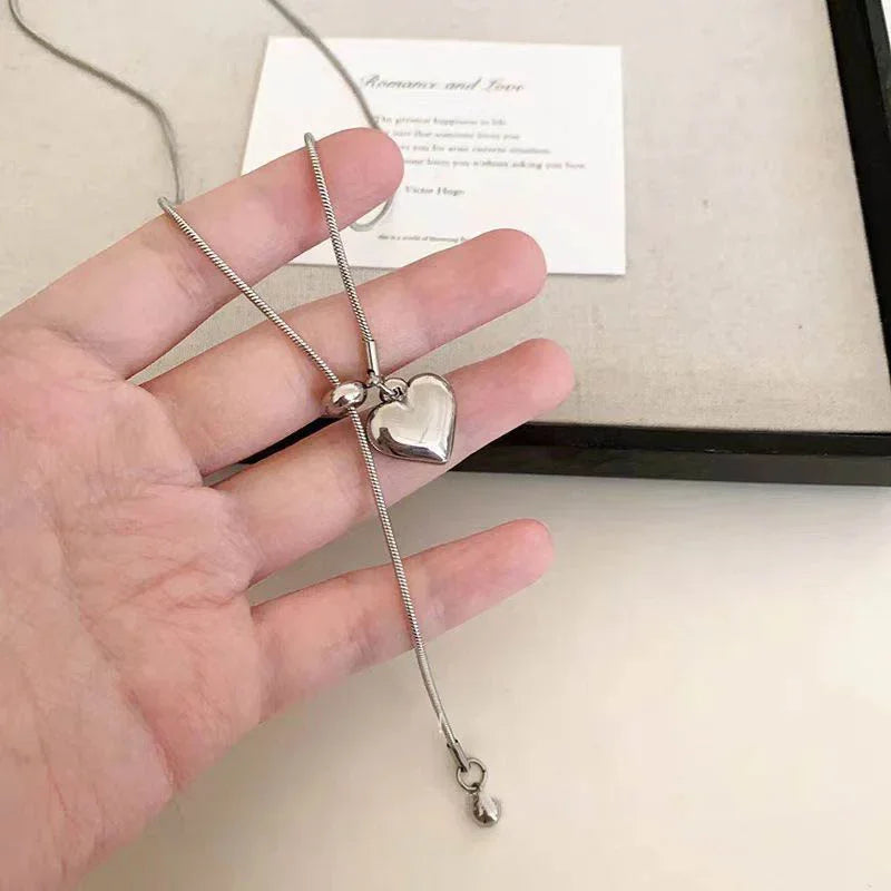 Fashion Metal Long Pull Necklaces for Women Luxury Elegant Silver Color Matte Snake Bone Chain Necklace Jewelry Accessories Gift