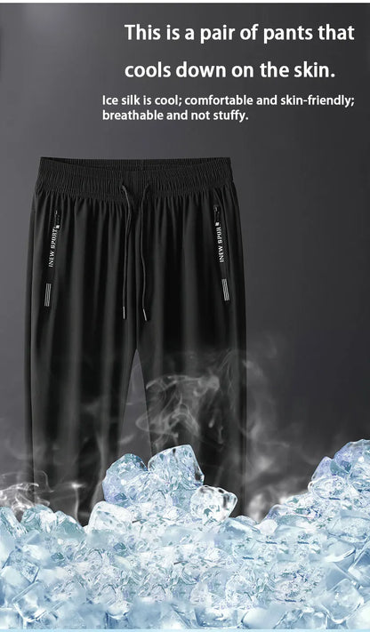 Running Pants Summer Breathable Fitness Sports Trousers Jogging Daily Casual Sports Pants Men  Ultra-thin Ice Silk Cool Pants