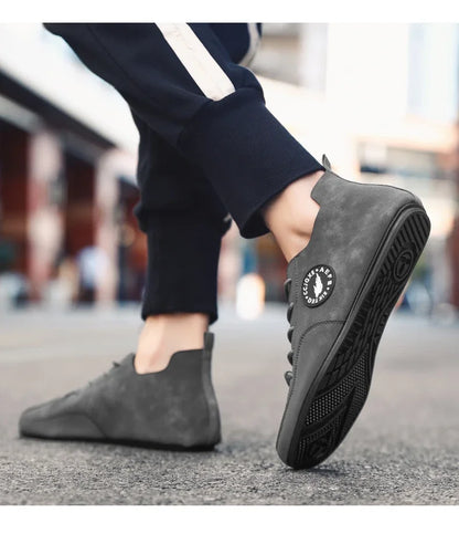 Men's Loafers Lightweight Driving Casual Thin Bottom Flats Shoes Soft Sole Comfortable Non Slip Lace-up Walking Shoes Men
