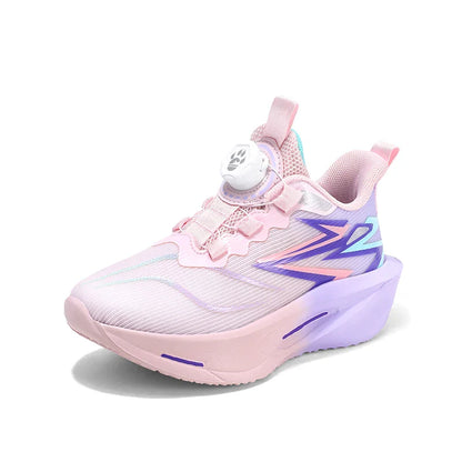 Children‘s Basketball Shoes Non-slip Breathable Sports Training Shoes Outdoor Lace-up Boys Girls Knit Jogging Shoes Gym Sneakers