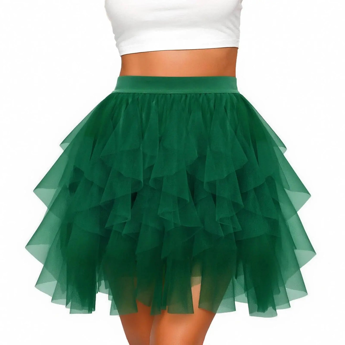 Women's Tulle Tutu Skirt Fashion Solid Color High Waist Mesh Skirt A-line Puff Skirt Cute Cake Skirt Cute Ballet Ball Half Skirt