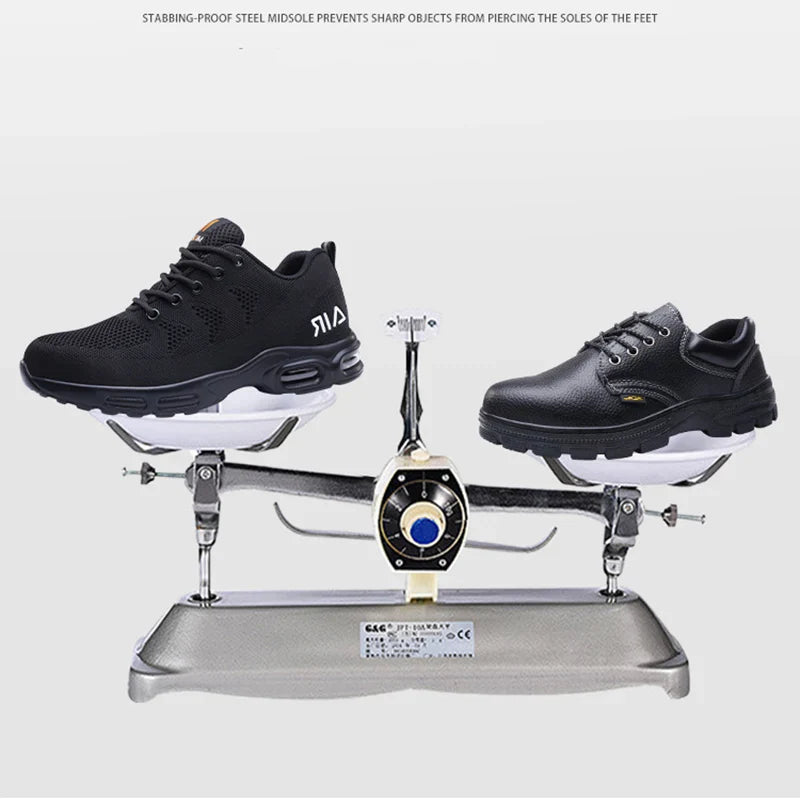 Safety Footwear Men Work Boots Lightweight Air Cushion Sneakers Puncture-Proof Work Shoes Indestructible Male Steel Toe Shoes