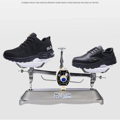 Safety Footwear Men Work Boots Lightweight Air Cushion Sneakers Puncture-Proof Work Shoes Indestructible Male Steel Toe Shoes