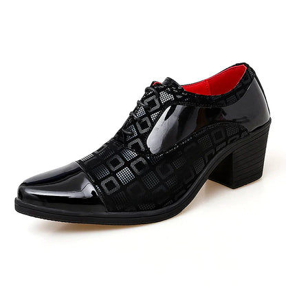 Men's High-heeled Leather Shoes Fashion Red Wedding Dresses Shoes For Men Luxury Formal Shoes Man zapatos de vestir
