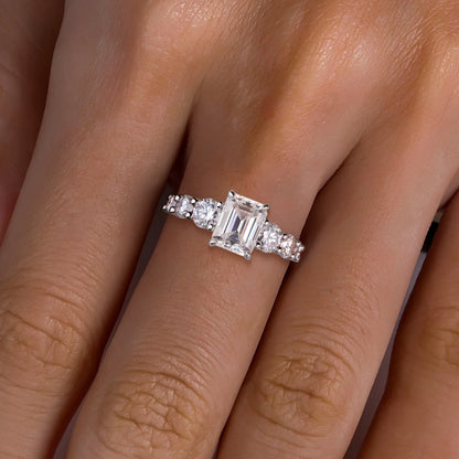 3ct Emerald Cut D Color Moissanite Engagement Ring 925 Sterling Silver Classic Wedding Ring Women Anniversary Gift