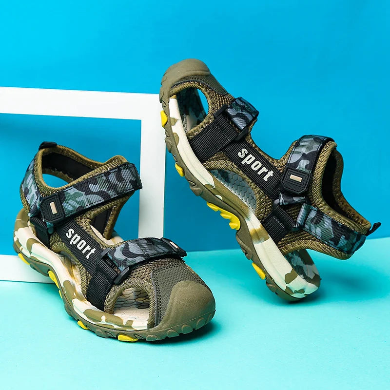 Camouflage Boy Sandals Kids Summer Shoes 2026 New Fashion Beach Outdoor Water Barefoot Shoes Sneaker Casual Sports Sandals