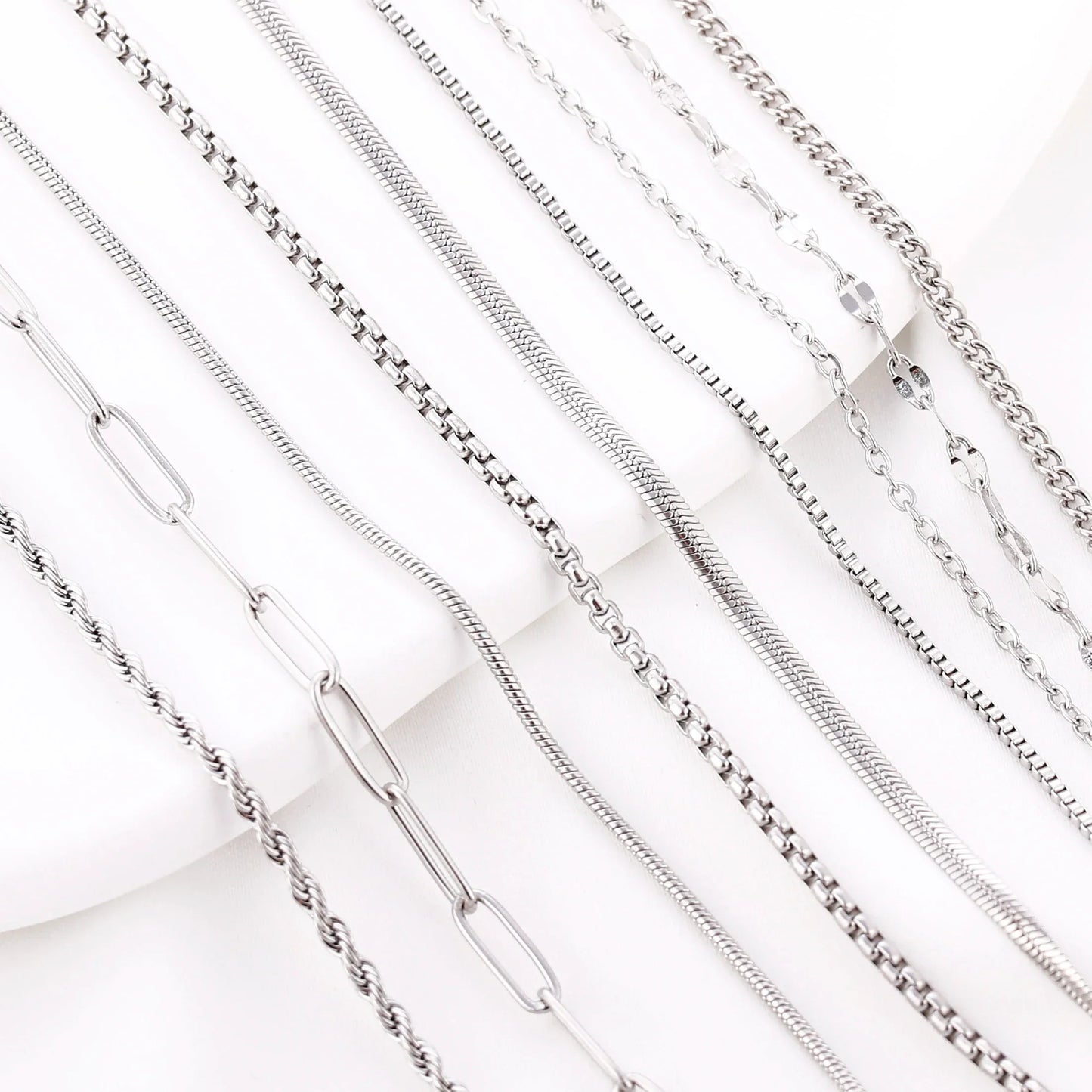 5pc 18K Gold Color PVD Plated Stainless Steel Cuba Cross O Ripple Twisted Chain Necklace Adjustable Chain DIY Necklace Wholesale