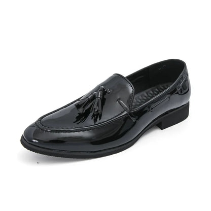 Purple Elegant Dress Shoes Man Luxury Party Wedding Shoes Men Fashion Tassels Pointed Toe Men Patent Leather Shoes Big Size 47