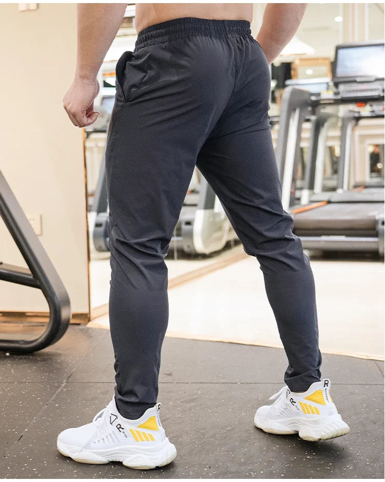 Ice Silk Sweatpants Men's Summer Ultra-thin Cooling Dry Fit Sports Pants Running Breathable Trousers Casual Fitness Leg