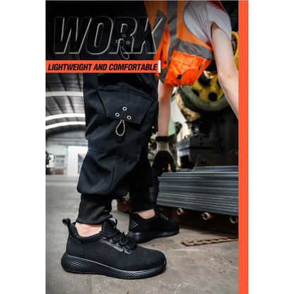 Men's Anti Smashing and Anti Stabbing Lightweight  Comfortable, Breathable  Protective and Safety Shoes