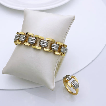 Conjunto de Joias de Alta Qualidade para Mulheres Dubai Nigéria Joias de Festa Colar Brincos Pulseira e Anel Presente para Festa de Casamento