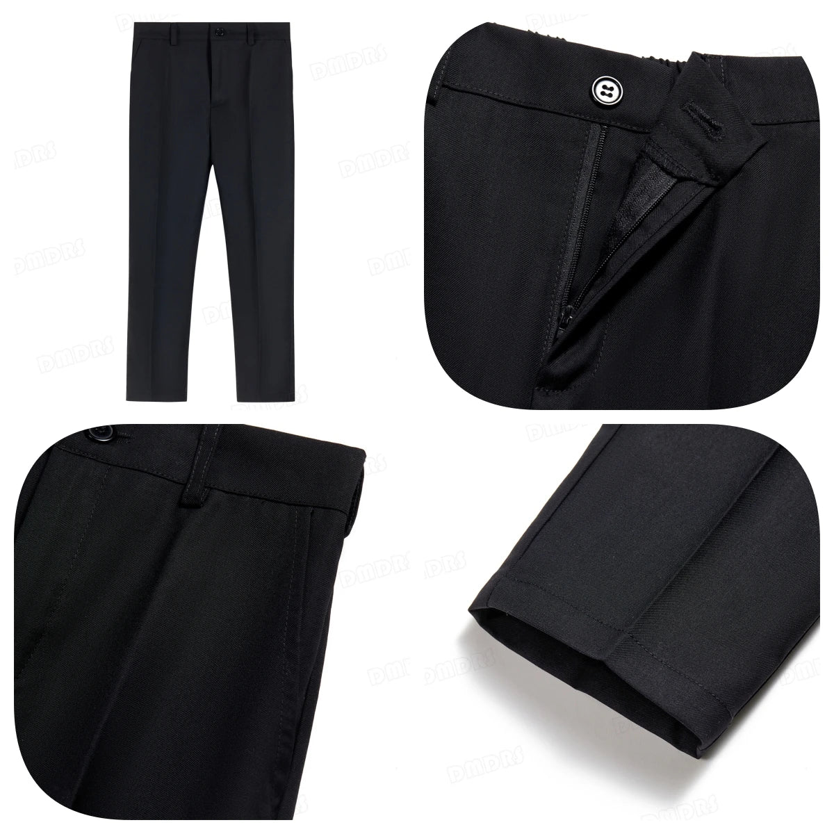 Paisley Slim-Fit Suit Set for Boys with Black or Navy Collar for Weddings