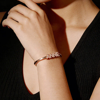 Personalized Name Custom Bracelet Letter Customized products for Women 925 Sterling Silver Jewelry By Shiran Aloni