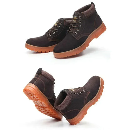 Men's Work Safety Boots High Top Anti-Smash Puncture Resistant Anti-Scald Welding Shoes Indestructible Comfortable Safety Shoes