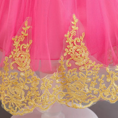 Fashion Girls Rapunzel Dress Up Dresses for Party and Wedding Mesh Lace Girls Dresses Summer Children Girls Party Dresses ASQ03