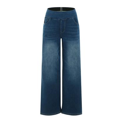 Fashion Baggy Jeans For Women Bleached Vintage High Waist Pants