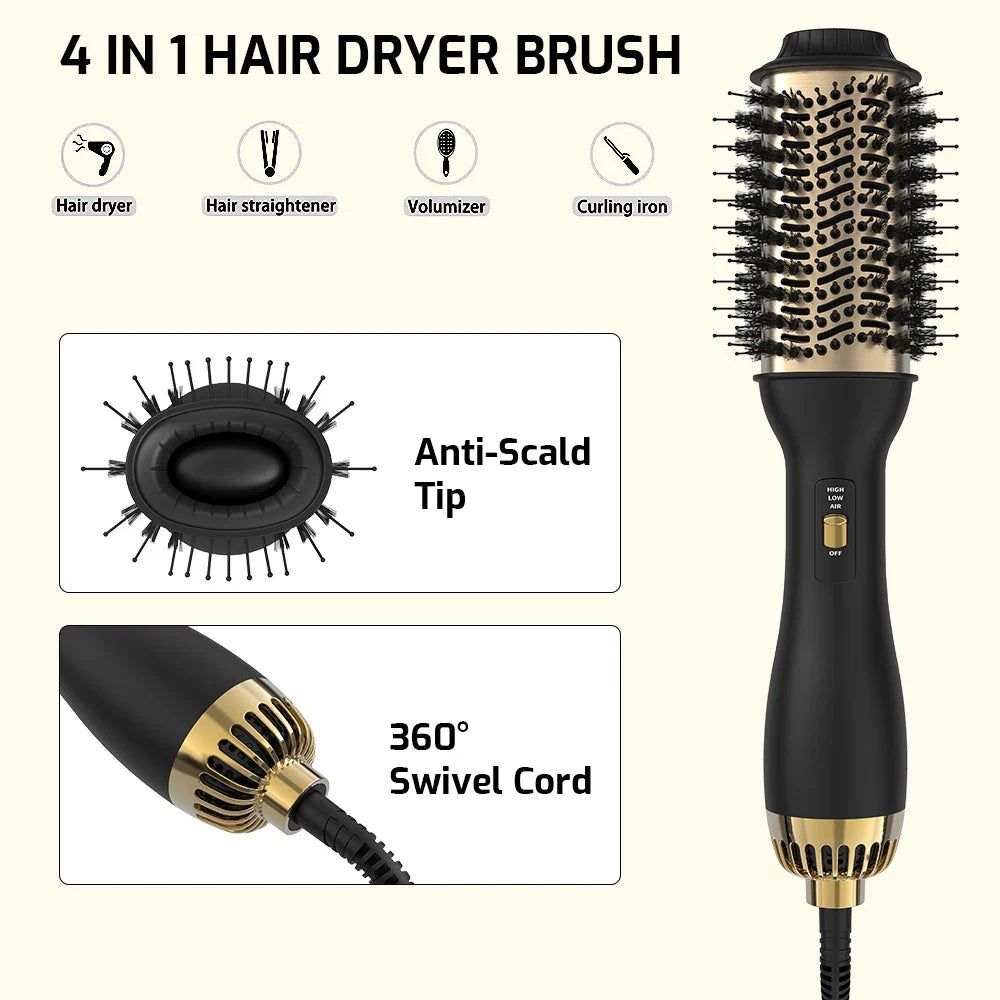 4 IN 1 Hot Air Brush One-Step Hair Dryer And Volumizer Styler and Dryer Blow Dryer Brush Professional 1000W Hair Dryers