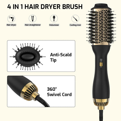 4 IN 1 Hot Air Brush One-Step Hair Dryer And Volumizer Styler and Dryer Blow Dryer Brush Professional 1000W Hair Dryers