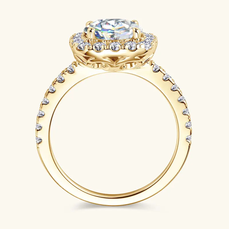 8mm 2ct Moissanite Halo Ring Certified 925 Sterling Silver Engagement Rings For Women Girls Wedding Party Jewelry Gift