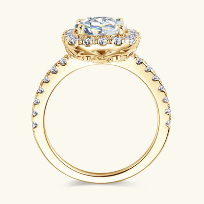 8mm 2ct Moissanite Halo Ring Certified 925 Sterling Silver Engagement Rings For Women Girls Wedding Party Jewelry Gift