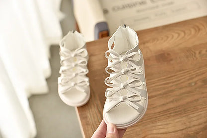 Size 21-36 Kids Sandals For Girl Summer Outdoor Beach Shoes Girls Gladiator Sandals Small Cute Bowknot Baby Toddler Girl Sandals