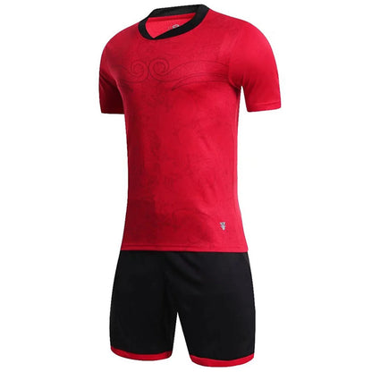2 Pcs Summer Children's Quick-Drying Sports Set Boys Girls Soccer Training Outfit Short Sleeve Stylish Print T-shirt with Shorts