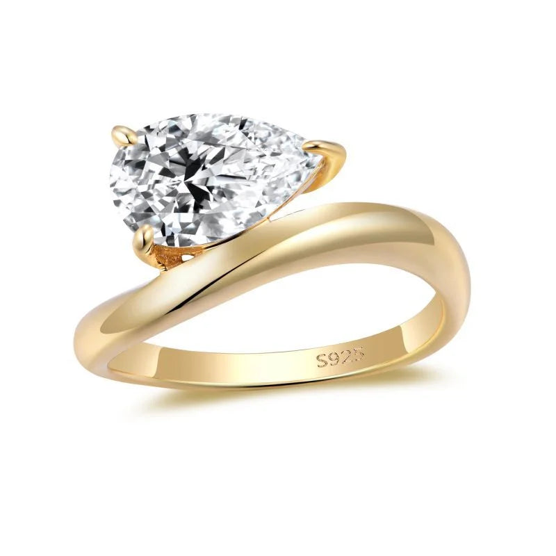 7*11MM 3Carat D Color Water Drop Moissanite Rings 18K Gold 100% 925 Sterling Silver Top Quality For Women Wedding Gifts