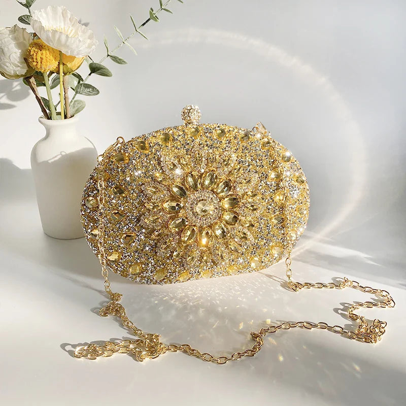 Bling Wedding Clutch Bag Party Purse and Handbag Women's Evening Bag Luxury Design Chain Shoulder Bag