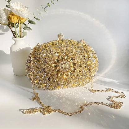 Bling Wedding Clutch Bag Party Purse and Handbag Women's Evening Bag Luxury Design Chain Shoulder Bag