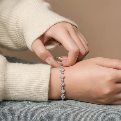 Stars Design Moissanite Bracelets For Women S925 Sterling Silver Adjustable 24cm Box Chain Lucky Birthday Gifts Jewelry
