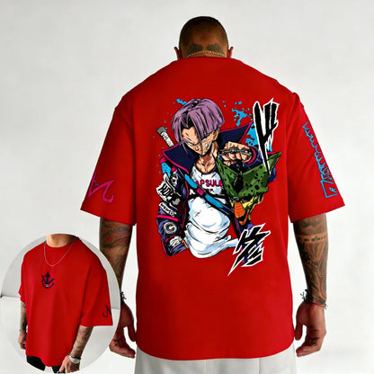 Anime Oversized Cotton T-shirt Summer New Torankusu Printed Men's and Women's Street Hip-hop Loose Casual Top