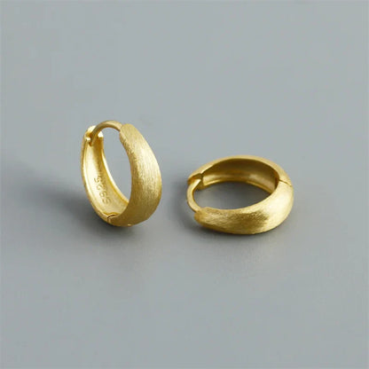 925 Sterling Silver Simple Statement Matte Large Huggies Hoop Earrings for Men Women Fine Gothic Punk Charms S925 Jewelry