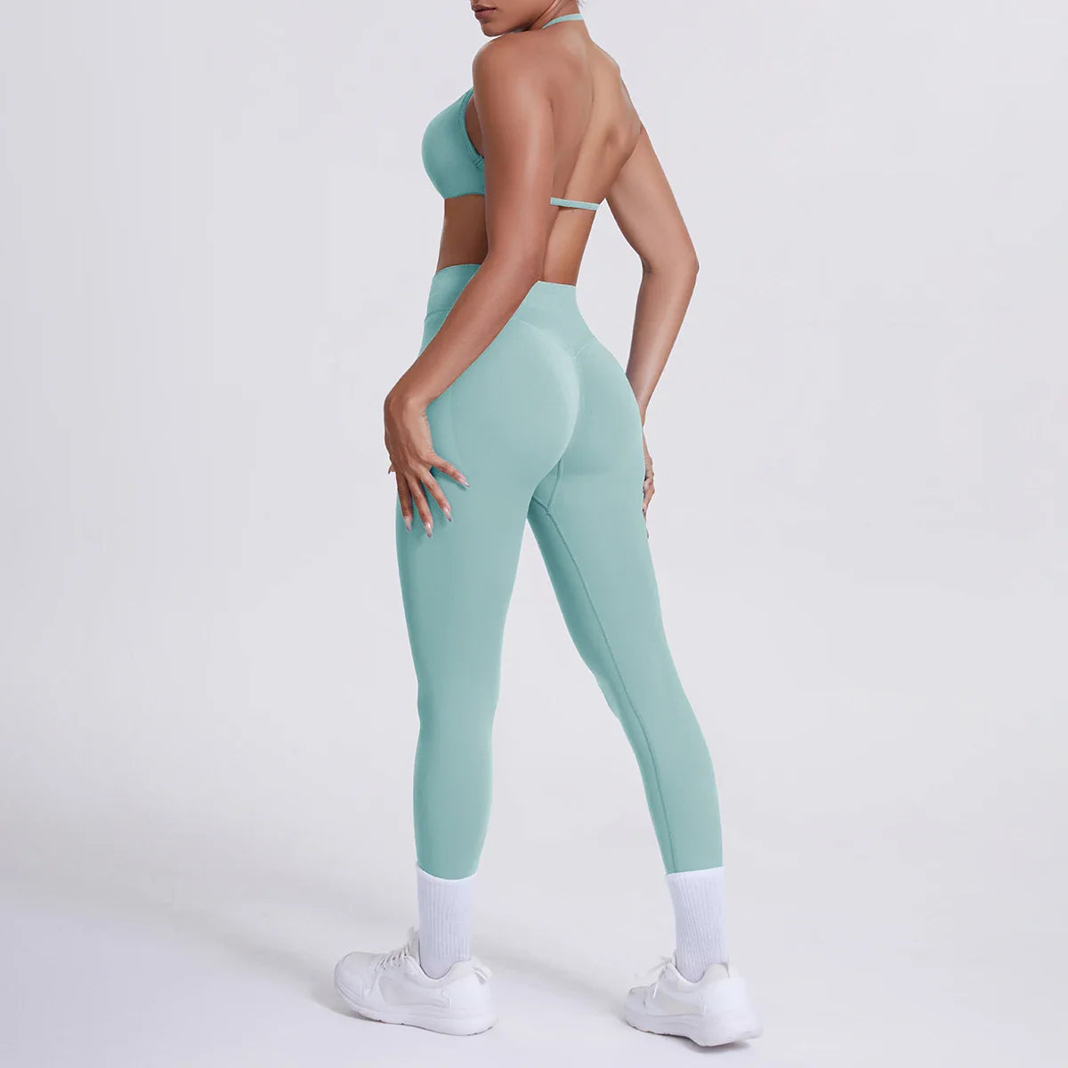 Women 2pcs Patchwork Sport Yoga Suit Training Sleeveless Sport Gym Tops Tummy Control Slimming Booty Leggings Yoga Suit Sports