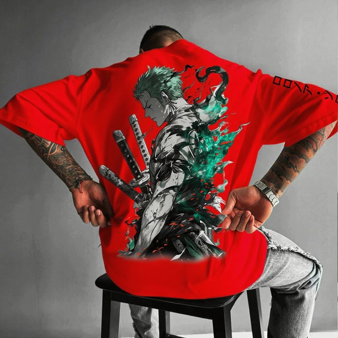 One Piece Zoro Anime Men's Short Sleeve T-shirt New Summer Cotton Streetwear Casual Top Graphic Tee Oversized Y2k Clothes Unisex