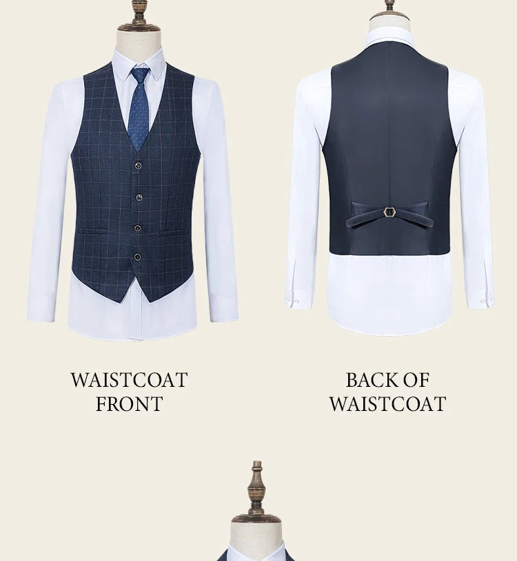 High Quality Plaid suit Formal Business Office Men's Suits Fashionable and Casual evening gown