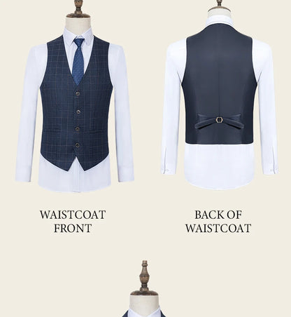 High Quality Plaid suit Formal Business Office Men's Suits Fashionable and Casual evening gown