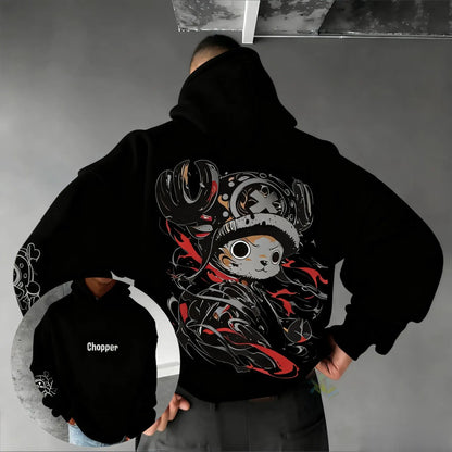One Piece Chopper Anime Hoodie Men Women Autumn Winter New Oversized Casual Streetwear Cosplay Pullover Cotton Sweatshirt Y2k