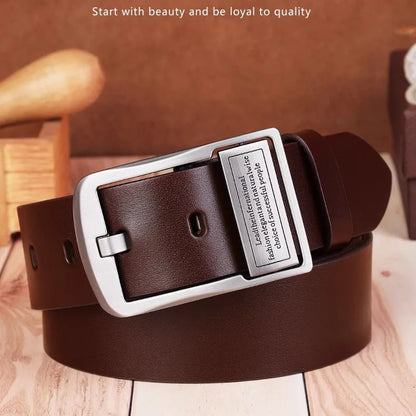 Leather Men's Belt Fashion Metal Alloy Pin Buckle Adult Luxury Brand Jeans Business Casual Waist Male Strap Brand
