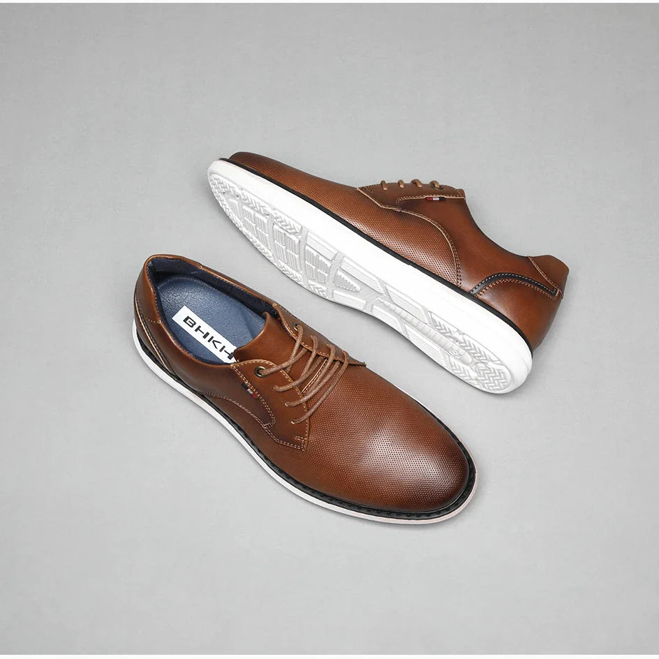 Genuine Leather Dress Shoes Comfy Men Casual Shoes Smart Business Work Office Lace-up Men Shoes