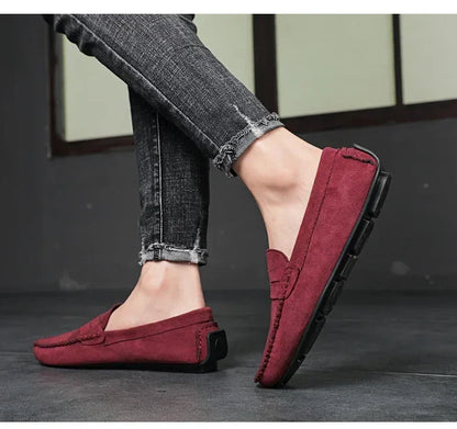 Fashion Suede Men Casual Shoes Breathable Comfort Slip-on Mens Driving Shoes Luxury Brand Men Loafers Mens Lazy Shoes Moccasins