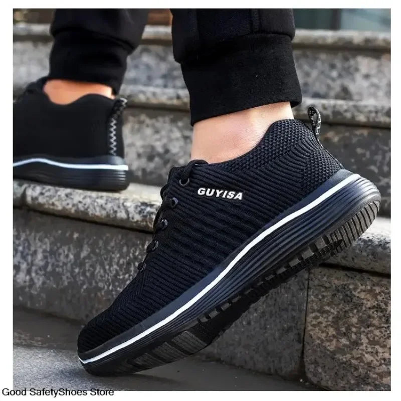 Steel Toe Safety Shoes  Anti Smashing Lightweight Work Sports Shoes  Indestructible Breathable Work Safety Shoes  Men's Comfort