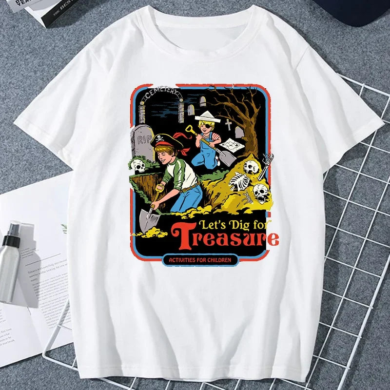 Classic Vintage 90s Tshirt Women Men Grim Evil Series Tops Nostalgia Scary Alien Supernatural Graphic Tee Popular Halloween Tees