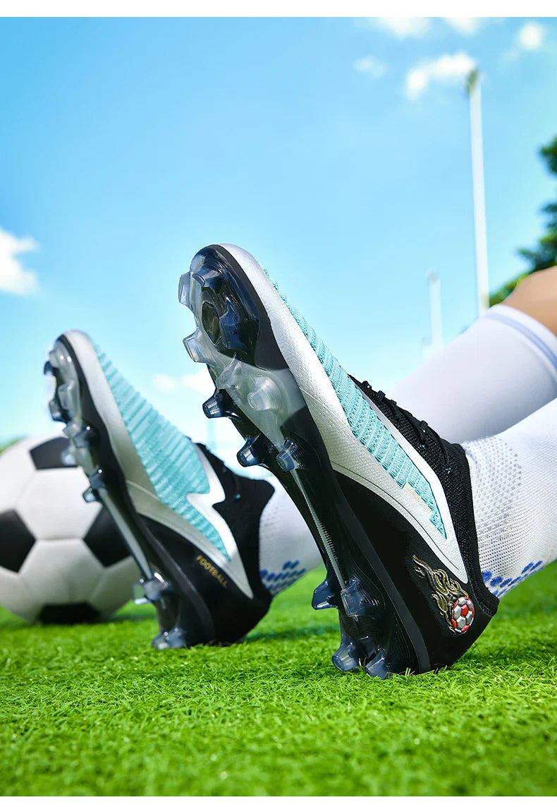New Men Football Boots Outdoor Sport Boys Long Spikes Training Cleats Soccer Shoes Adult Non Slip Breathable Match Comfortable