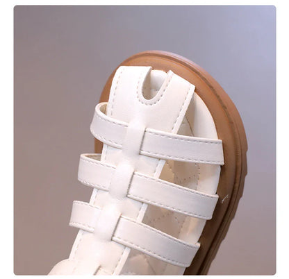 2024 Summer Kids Sandals for Girls New Fashion Children Thick Bottom High-top Roman Sandals Simple Toddlers Causal Beach Shoes