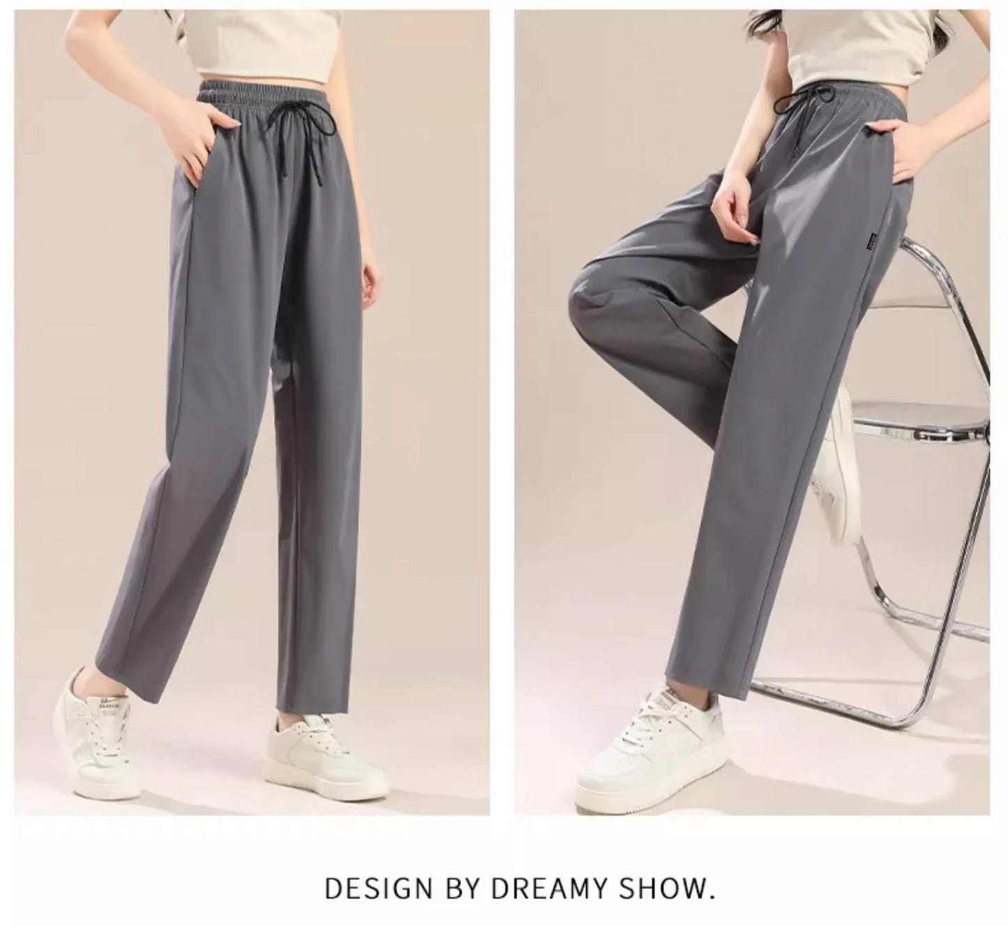 Loose broad legs lazy casual casual straight-leg pants