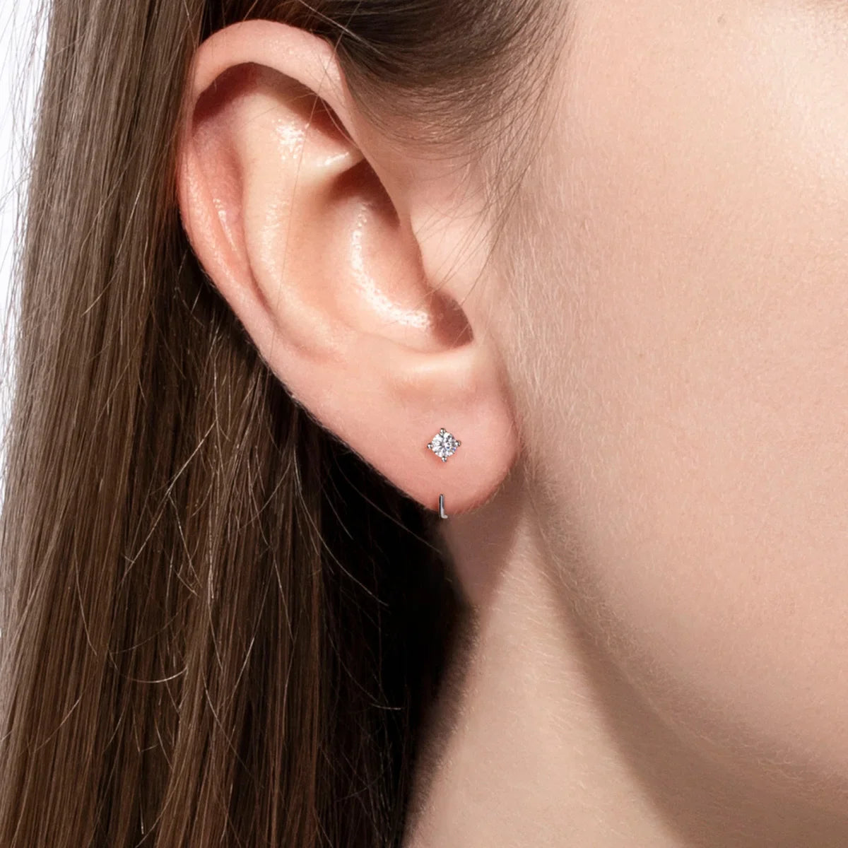 4mm D Color Moissanites Classic Hoop Earrings for Women 925 Sterling Silver Jewelry 18K Gold Plated Earring Wholesale