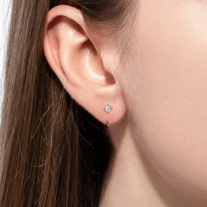 4mm D Color Moissanites Classic Hoop Earrings for Women 925 Sterling Silver Jewelry 18K Gold Plated Earring Wholesale