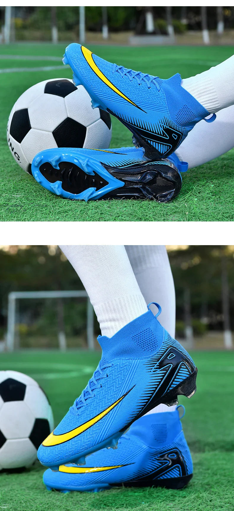 Men Football Boots Professional Soccer Cleats Non Slip Resistant Training Shoes Outdoor Match Sneakers Adult Teenagers Athlete