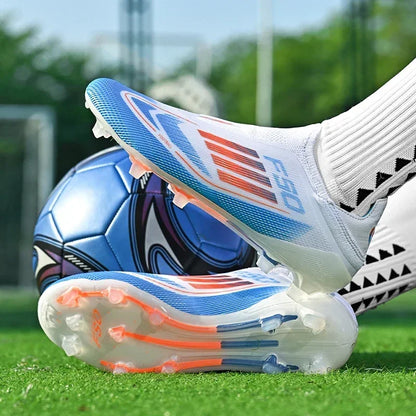 New Men Soccer Shoes Outdoor Sport Football Boots Training Breathable Match Boys Adult Cleats Non Slip Long Spikes Comfortable