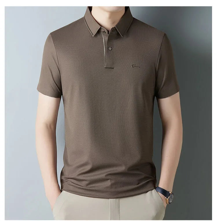 High end designer brand short sleeve POLO shirt men cool breathable summer T-shirt fashionable embroidery casual men's clothing